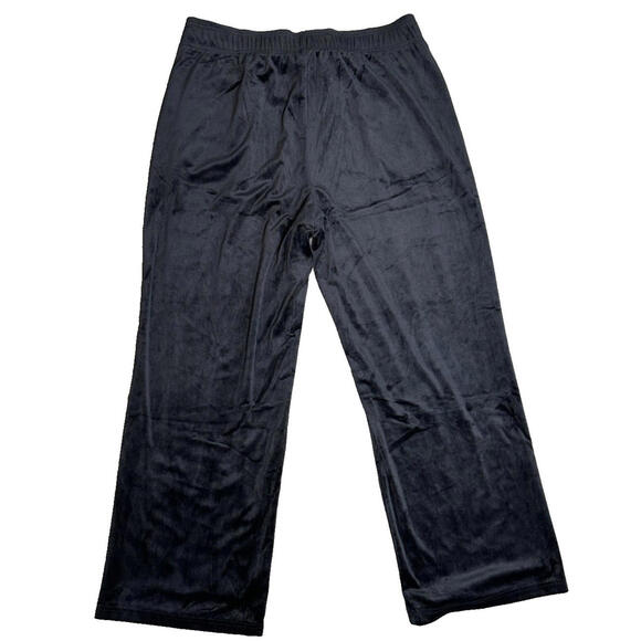 Juicy Couture Wide Leg Black Velour Pull On Womens Plus 1X Track Pants Logo Y2K - Picture 4 of 6